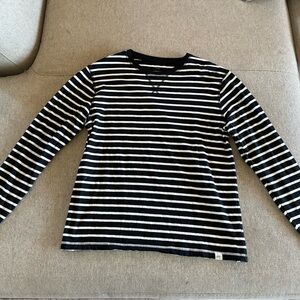 Women’s Large Black and White Striped Shirt
